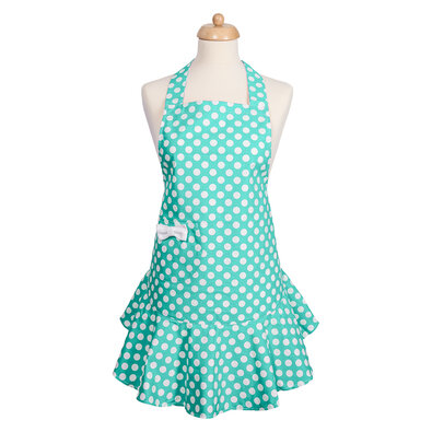 Șic în bucătărie Șorț mentol cu buline albe, 65 x 70 cm