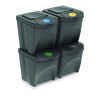 Sortibox Szelektív hulladékgyűjtő kosarak, szürke, 25 l, 4 db