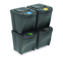 Abfallbehälter Sortibox 25 L, 4 Stück, Grau