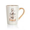 Banquet Набір з 4-х керамічних чашок COFFE BEST FRIEND 450 мл, білий