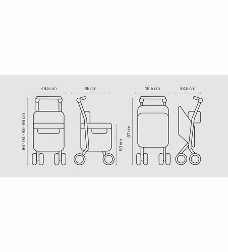Cărucior de cumpărături Carlett Senior Comfort cu roti, 36 l, gri închis