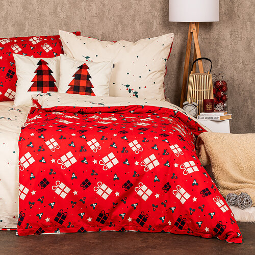 4Home Vánoční bavlněné povlečení Christmas joy, 140 x 200 cm, 70 x 90 cm