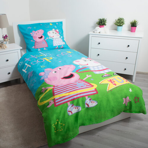 Jerry Fabrics gyermek pamut ágynemű, Peppa Pig 031, 140 x 200 cm, 70 x 90 cm