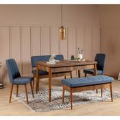 Bancă Vina Dark Blue and Walnut