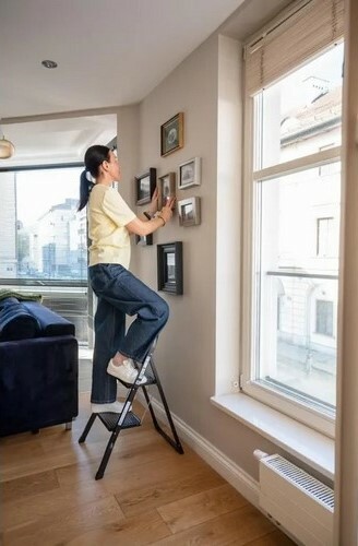 Schodíky oceľové MINIFERO 2, čierna