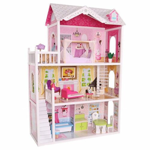 Ecotoys Domeček pro panenky Rezidence California s vybavením