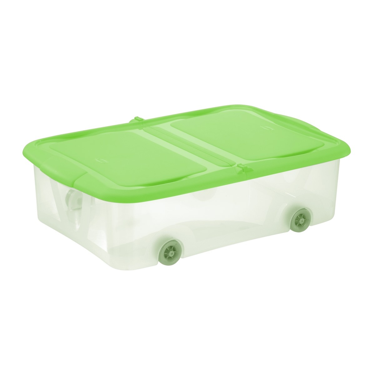 Tontarelli Cutie de depozitare cu capac Stockbox 25 l, transparentă/verde