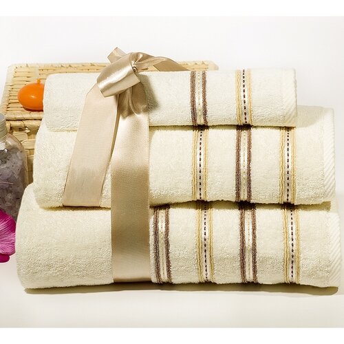 Ręcznik Nicola kremowy, 50 x 90 cm