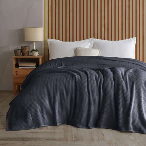 4Home Bombažna pregrinjalo Claire antracit , 220 x240 cm