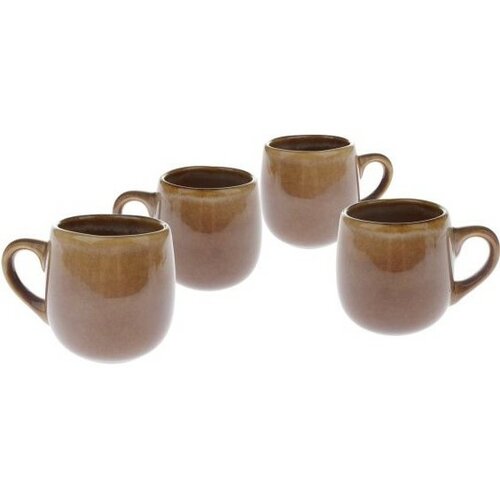 Set mit 4 Keramiktassen Warm 100 ml, braun