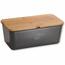 Kesper 58089 Brotkasten mit Schneidebrett, Grau, 34 x 14 x 18 cm