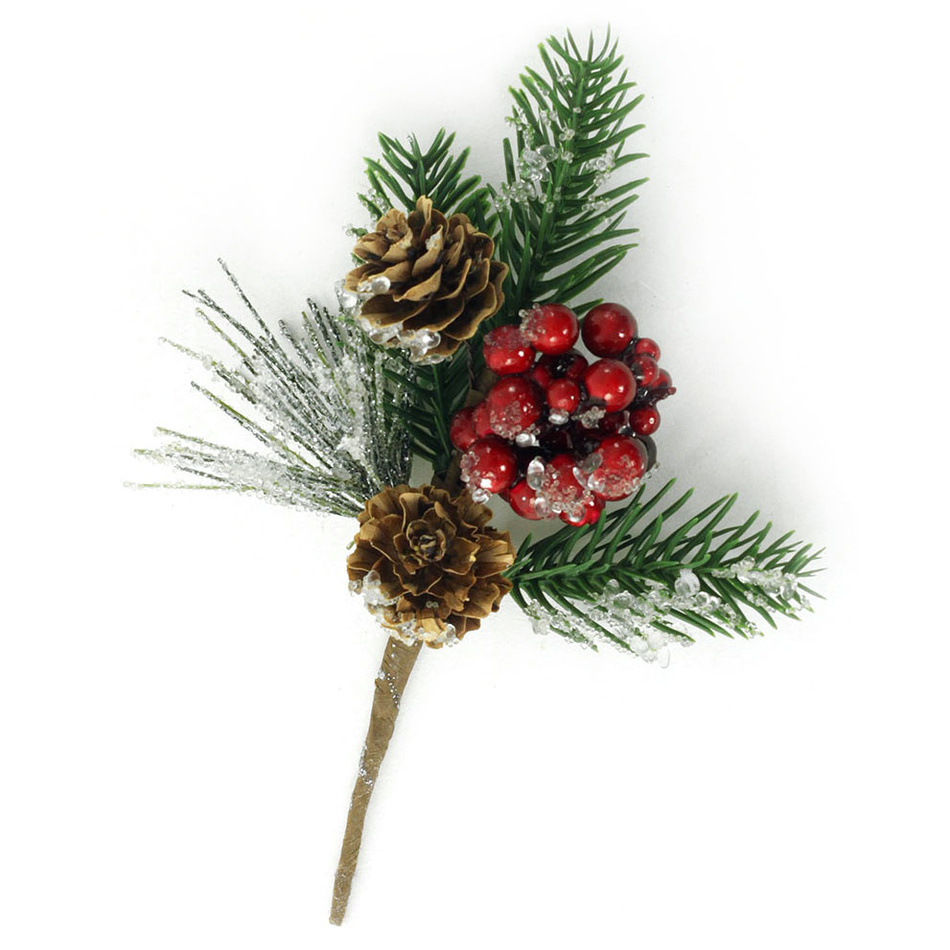 Levně Autronic Větvička vánoční ojíněná , umělá dekorace PRZ3206