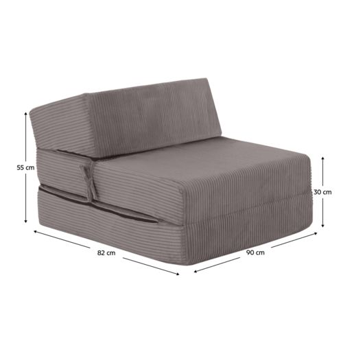 Scaun pliant/saltea MALEN, gri