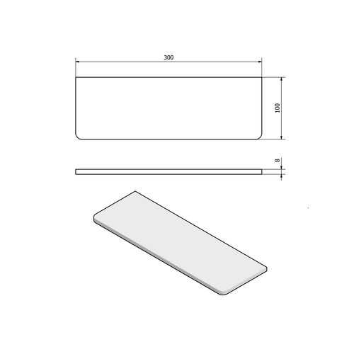 SAPHO 23479 polica 30 x 10 x 0,8 cm, prozornosteklo