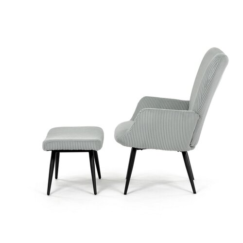 Pihenőfotel lábtartóval L7285 BLUE6, kék