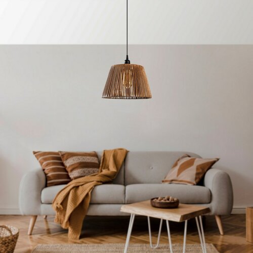 Lampa wisząca Cone - Natural, czarny