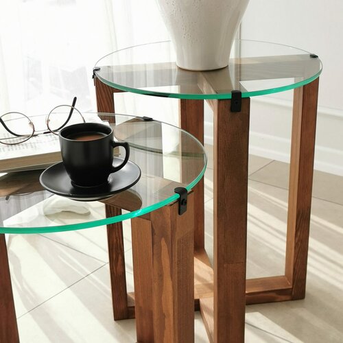 Amalfi Walnut kisasztal-készlet, 2 db