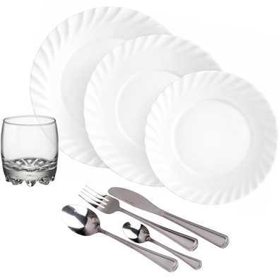 Bormioli Rocco 48-dielna jedálenská súprava s príbormi Prima & Hanna