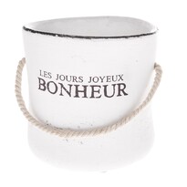 Recipient ceramic de ghiveci Bonheur, alb, 15 cm Recipient ceramic de ghiveci Bonheur, alb, 15 cm