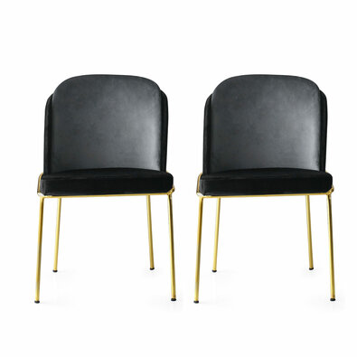 Zestaw krzeseł do jadalni Dore Black and Gold, 2 szt.