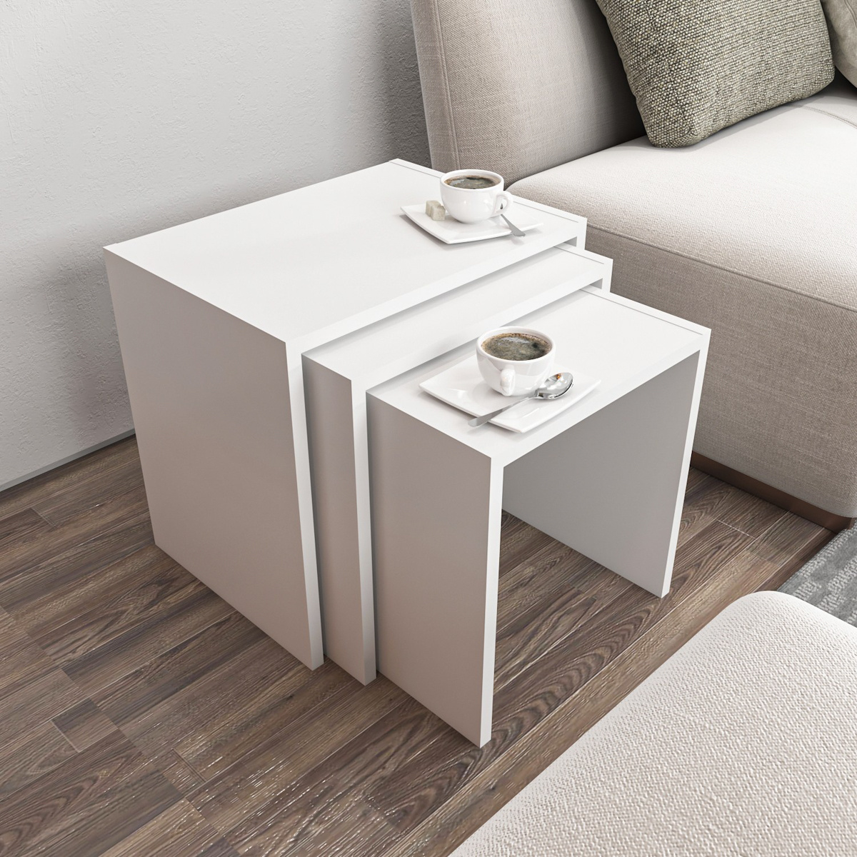 Odkládací stolek SHP White, 3 ks - thumb (2)