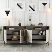Milan 2 Walnut and White Marble szekrény