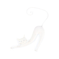 Dekoracja ścienna na ścianę Kot biały, 30,5 x 40,5 cm