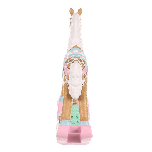 Weihnachtsdekoration: Schaukelpferd, rosa, Polyresin, 17 cm