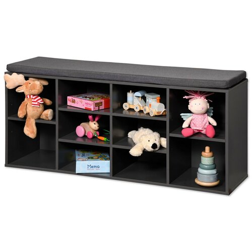 Kesper 15923 Bancă cu suport pentru pantofi, gri,103,5 x 48 x 29,5 cm