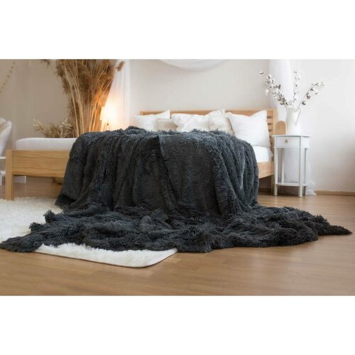 Jerry Fabrics odeja z dolgimi vlakni Riccia temnosiva, 230 x 200 cm