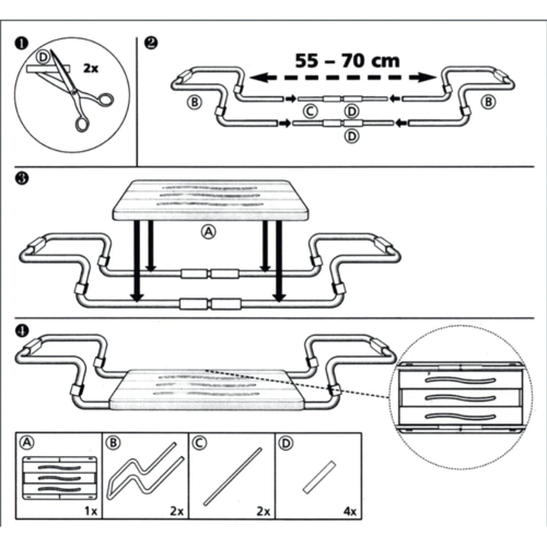 Spirella Verstellbarer Badewannensitz, weiß, 55–65 cm