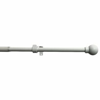 Dehnbare Gardinengarnitur Kugel 16/19 mm weiß, 120- 230 cm, ohne Ringe