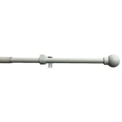 Záclonová súprava roztiahnuteľná Guľa 16/19 mm biela, 120 - 230 cm, bez krúžkov