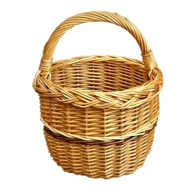 Lakovaný pleten koš za gobe, premer 20 cm