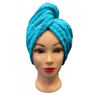Hitro sušeča frotirana turban za lase turkizna