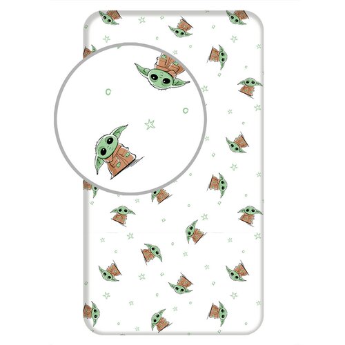 Jerry Fabrics Platno s gumico Star Wars Baby Yoda,90 x 200 cm + 25 cm