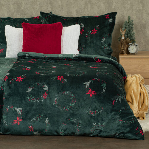 Lenjerie de pat din microflanel 4Home Poinsettia , 140 x 200 cm, 70 x 90 cm