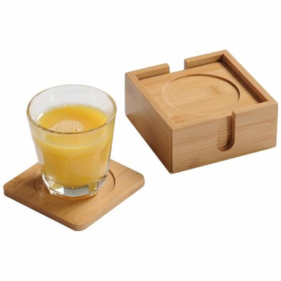 Kesper 58746 Bambusz poháralátét készlet 6 db, átmérő 10 cm