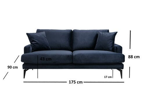 Canapea Papira 2 Navy Blue