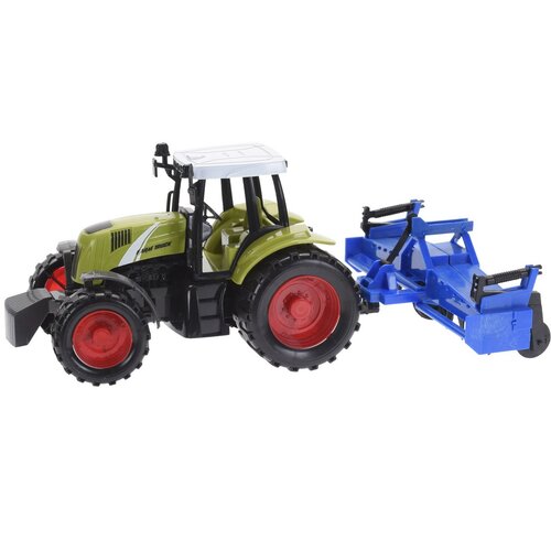 Traktor s prívesom modrá, 40 cm