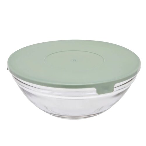Altom Set of glass bowls with lids, green, 5 pcs