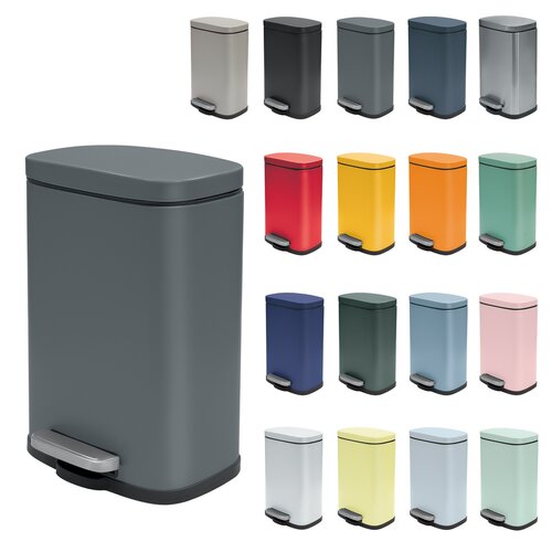 Spirella Pedálový odpadkový kôš soft-close Akira 12 l, matná sivohnedá