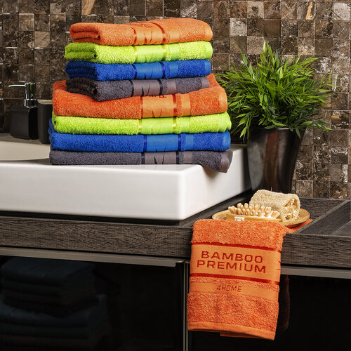4Home Komplet Bamboo Premium ręczników ciemnoszary, 70 x 140 cm, 50 x 100 cm