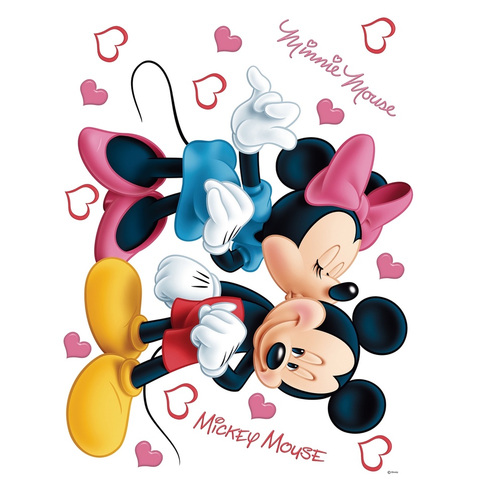 Obrázok AG Design DK 1753 Minnie & Mickey, samolepka na zeď do dětského pokoje 42,5x65 cm