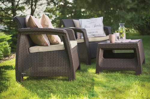 Set de grădină Keter Corfu WEEKEND, maro