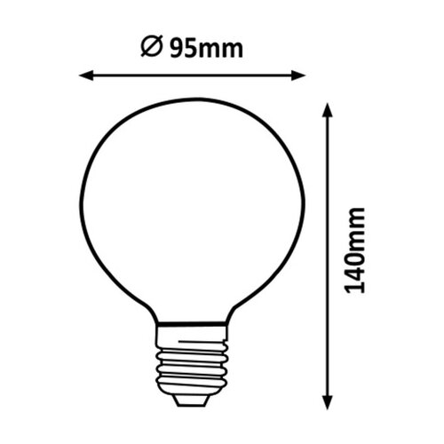 Rabalux Dekoratívna LED filament žiarovka s točeným vláknom, dymové sklo, E27, G95, 5 W, 200lm
