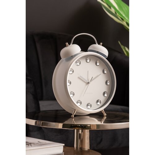 Karlsson 6019WH dizajnové stolné hodiny/budík biela, pr. 30 cm