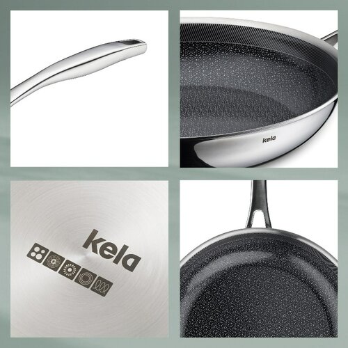 Kela Nierdzewna patelnia z powłoką ceramiczną Flavoria 28 cm