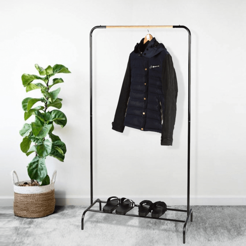 Vecný vešiak RAPSO s policou, čierny