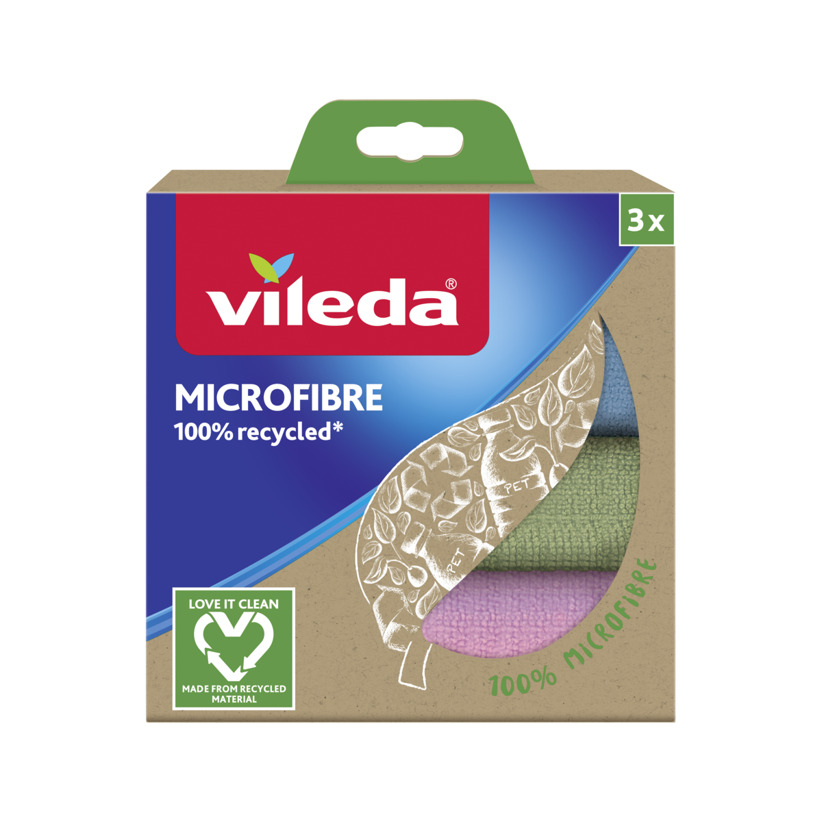 Vileda újrahasznosított mikroszálas törlőkendő, 3 db